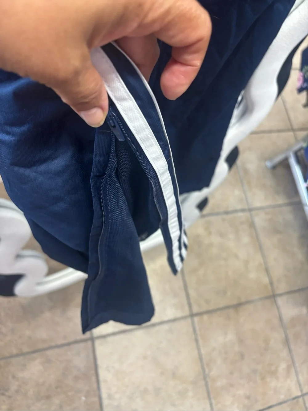 Vintage,adidas Navy Blue Kids Track Pants with White Stripes